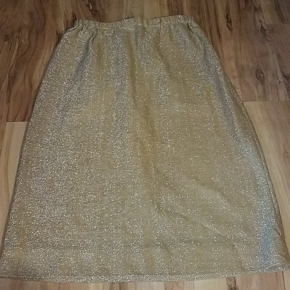 Vintage 60s Gold Lurex Skirt with As Is Blouse - Picture 7 of 16